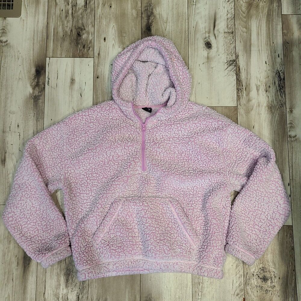 Pacsun Sherpa Quarter Zip Pullover 100% Polyester Women Size Large